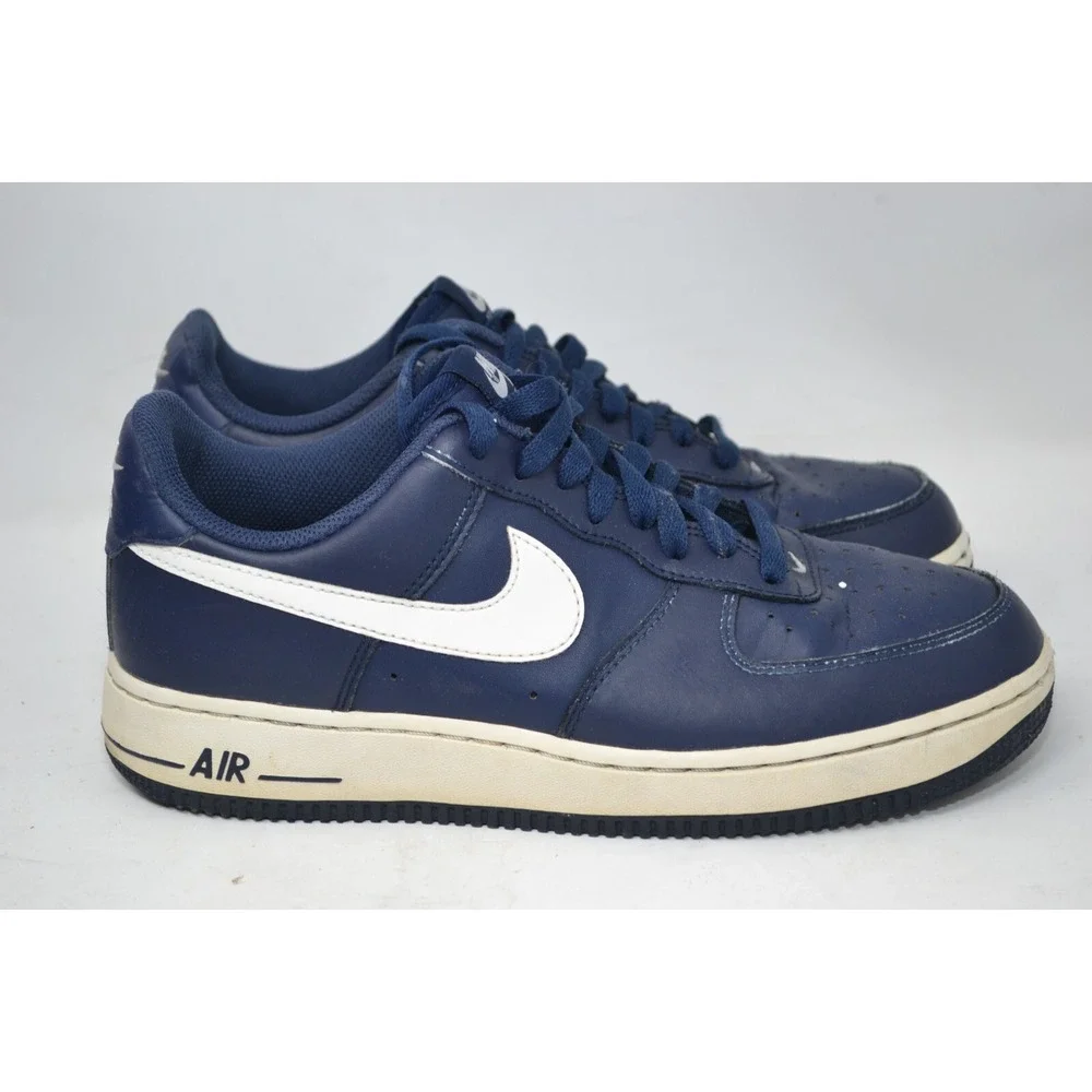Nike Air Force 1 488298-436 Men's 8.5 Sneakers Navy White Lace Up Athletic Shoes